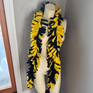 Black and gold felt scarf 60 inches Pittsburgh Steelers colors